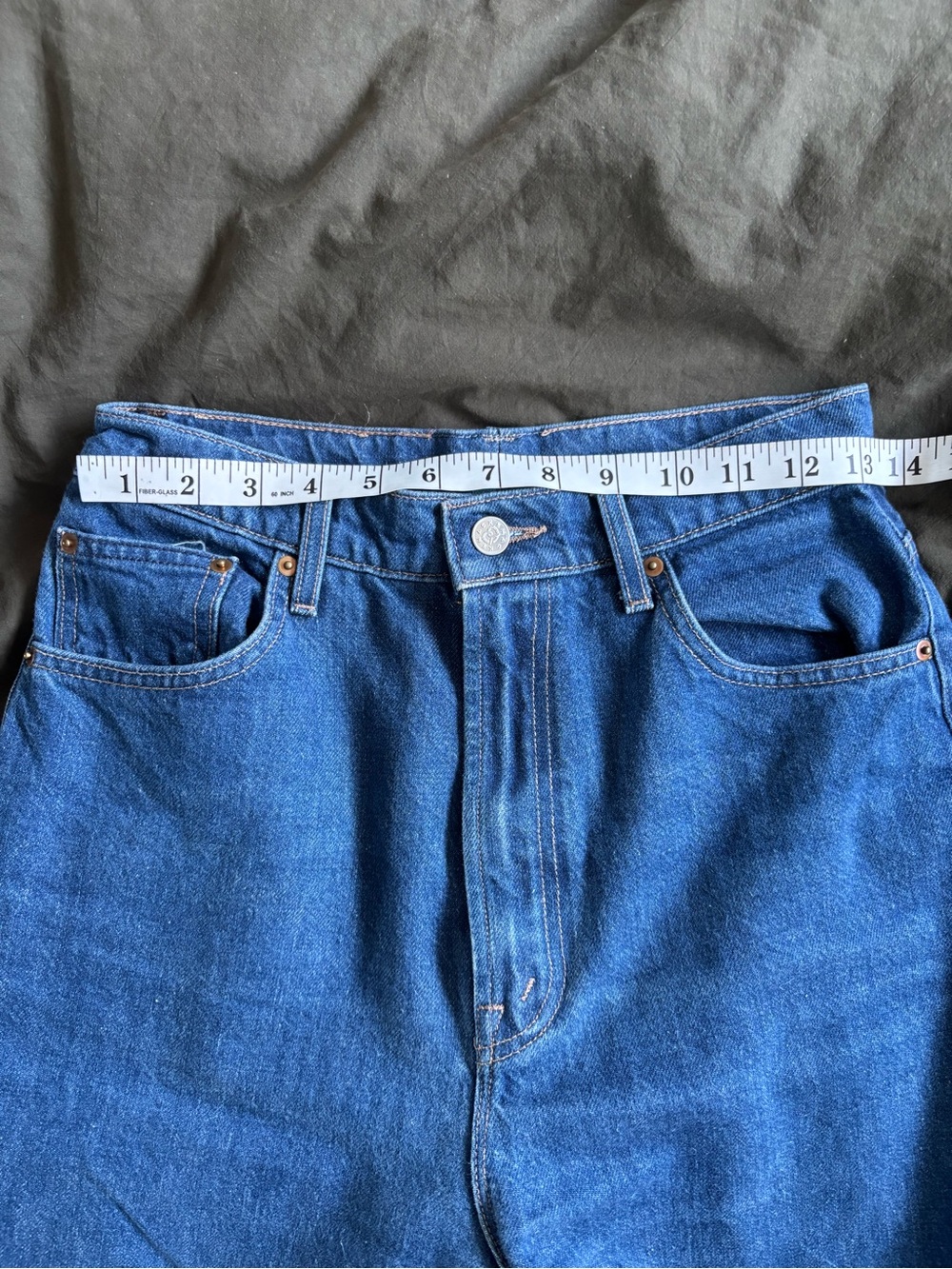 MOTHER High Rise Wide Leg Jeans — Dark Blue Denim - Picture 5 of 13